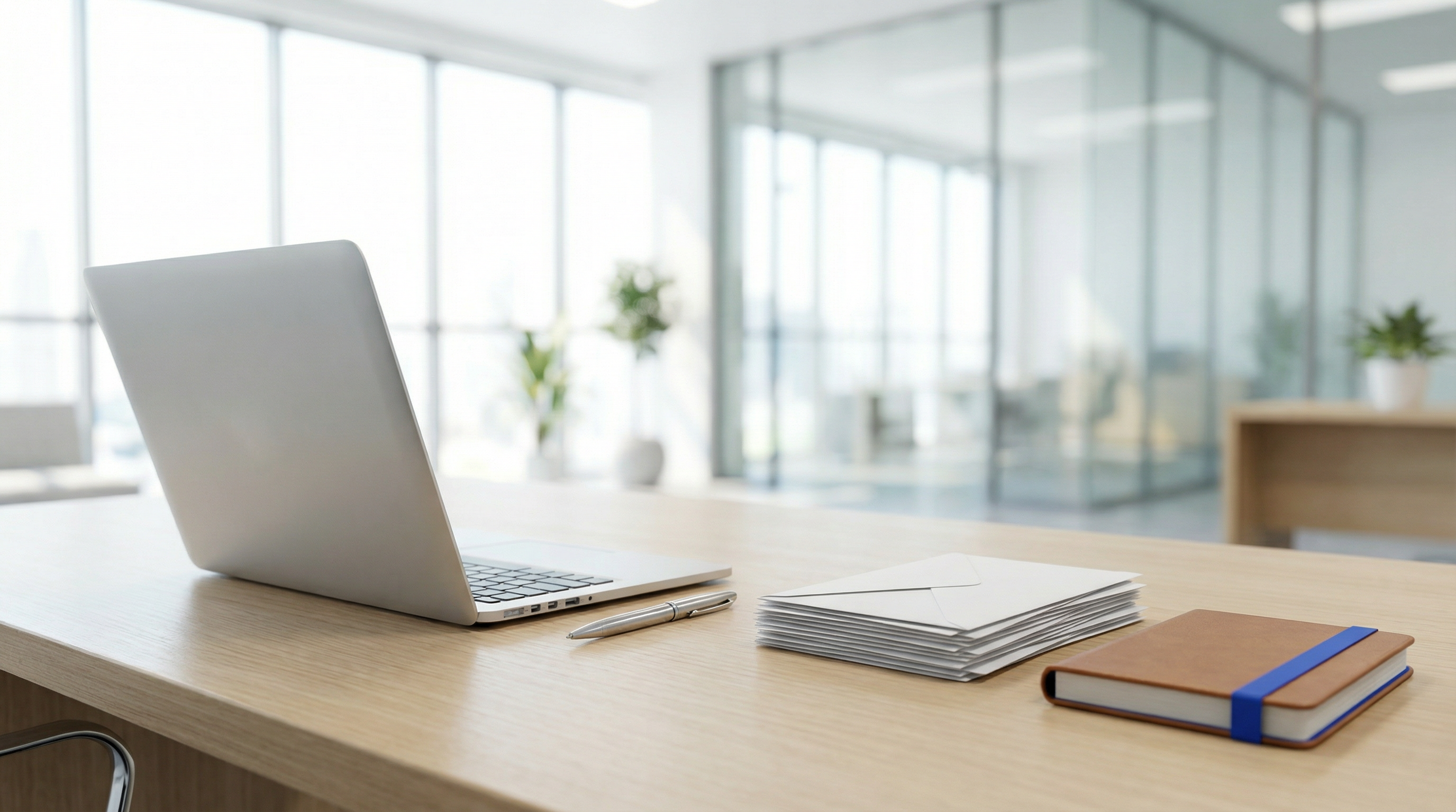 Escritório executivo moderno e minimalista